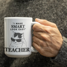 Customizable "I make smart look easy" Teachers Koffiemok