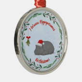 Customizable "I Wanna Hippopotamus For Christmas" Metalen Ornament (Rechts)