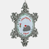 Customizable "I Wanna Hippopotamus For Christmas" Tin Sneeuwvlok Ornament (Links)