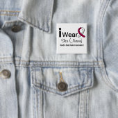 Customizable I Wear a Head and Neck Cancer Ribbon Vierkante Button 5,1 Cm (In situ)