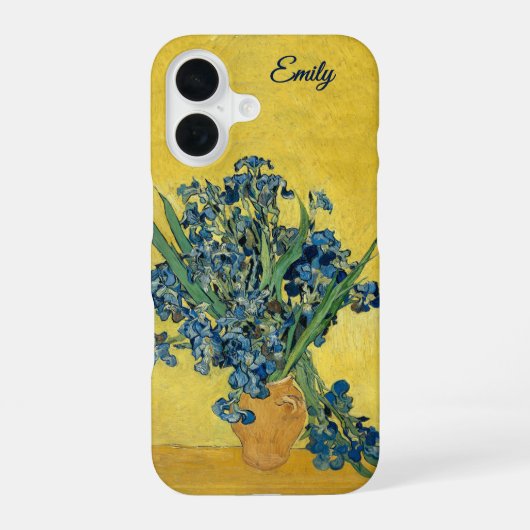 Customizable Irises by Vincent van Gogh  iPhone 16 Hoesje (Achterkant)