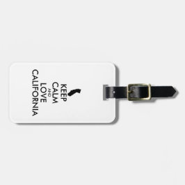 Customizable KEEP CALM and LOVE CALIFORNIA Bagagelabel