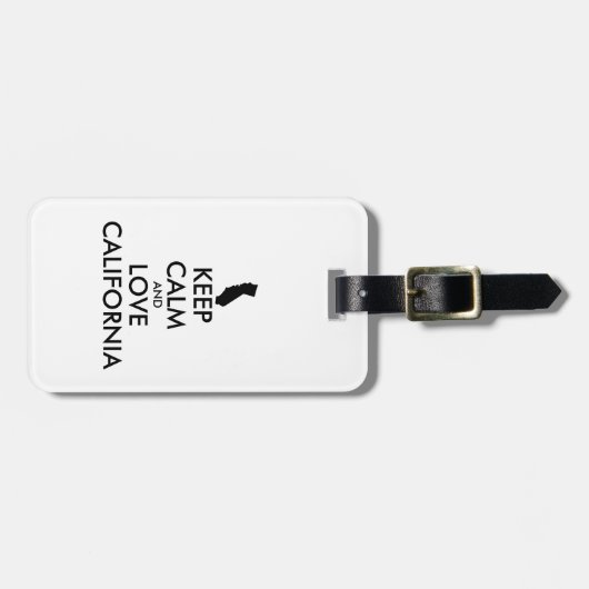 Customizable KEEP CALM and LOVE CALIFORNIA Bagagelabel (Voorkant horizontaal)