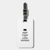 Customizable KEEP CALM and LOVE KANSAS Bagagelabel (Voorkant verticaal)
