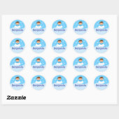 Customizable Kids Name Sticker Cloud & Sky Design (Vel)