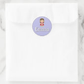 Customizable Kids Name Sticker – Girl Superhero (Tas)