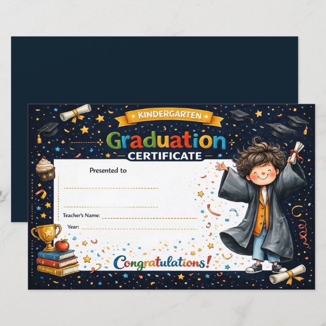 Customizable Kindergarten Graduation Keepsake (Voorkant / Achterkant)