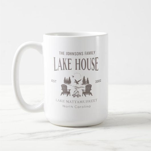 Customizable Lake House House Warming Gift 15oz Koffiemok (Links)