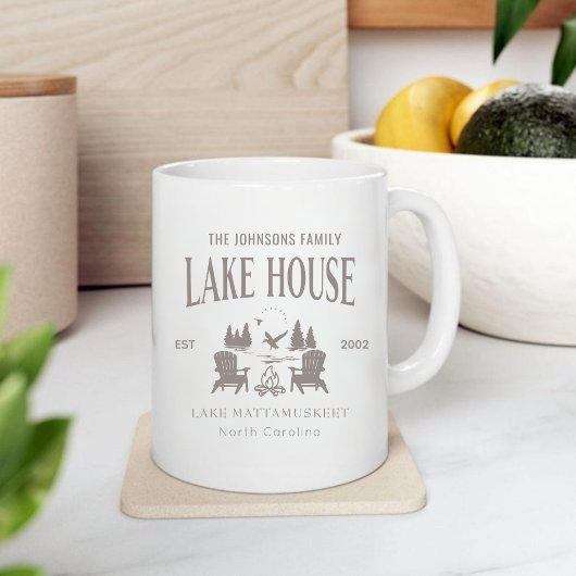 Customizable Lake House House Warming Gift Grote Koffiekop