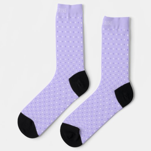 Customizable Lavender Violet Purple Polka Dot Sokken (Links)