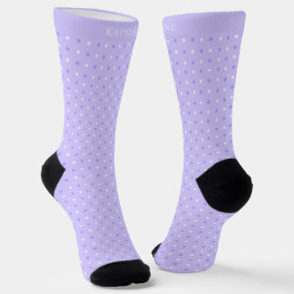 Customizable Lavender Violet Purple Polka Dot Sokken