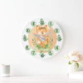 Customizable Leaf Baby Fox Nursery Clock Large Grote Klok (Huis)