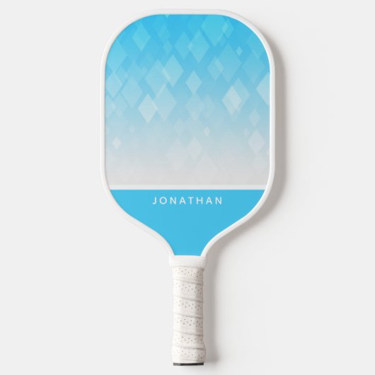Customizable Light Blue Diamond Pattern Pickleball Pickleball Paddle (Voorkant)