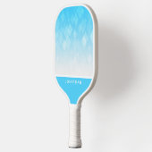 Customizable Light Blue Diamond Pattern Pickleball Pickleball Paddle (Links)