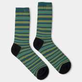Customizable Light Dark Yellow Green Stripes  Sokken (Rechts)