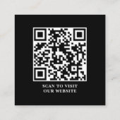 Customizable Logo Professional Black QR Code Vierkante Visitekaartje (Achterkant)