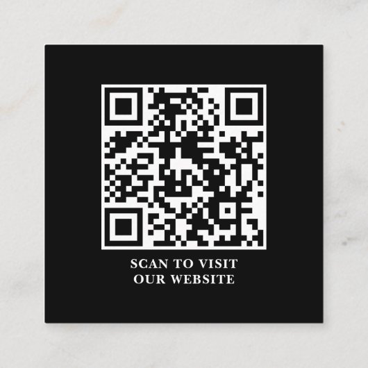 Customizable Logo Professional Black QR Code Vierkante Visitekaartje (Achterkant)