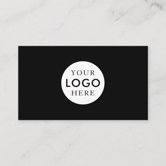 Customizable Logo Professional Simple Black Visitekaartje (Voorkant)