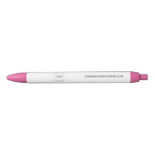 Customizable logo website simple business Pink Blauwe Inkt Pen (Voorkant)