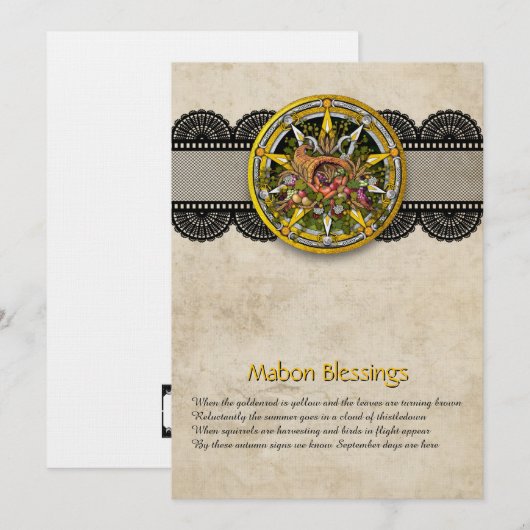 Customizable Mabon Autumn Equinox Greeting Card Bedankkaart (Voorkant / Achterkant)