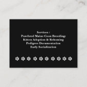 Customizable Maine Coon Cattery Business Card Visitekaartje (Achterkant)