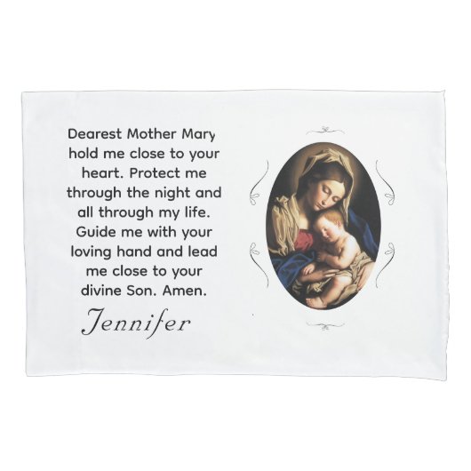 Customizable Mary & Christ Child Kussensloop (Voorkant)