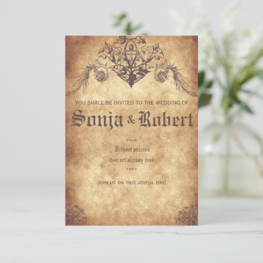 Customizable Medieval Wedding (no seal) Kaart (Staand voorkant)