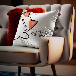Customizable Meow Forever Cozy Cat Kussen