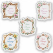 Customizable Message in Floral Frame Stickers (Voorkant)