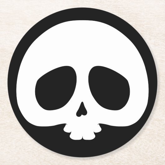 Customizable Mini Skull Ronde Kartonnen Onderzetter (Voorkant)