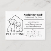 Customizable Minimalist Pet Sitter Business Card  Visitekaartje (Voorkant)