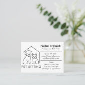 Customizable Minimalist Pet Sitter Business Card  Visitekaartje (Staand voorkant)