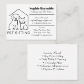 Customizable Minimalist Pet Sitter Business Card  Visitekaartje (Voorkant / Achterkant)