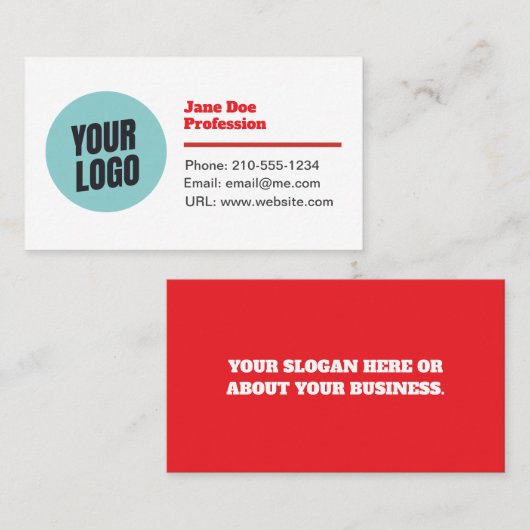 Customizable Modern Minimalistic Business Card Visitekaartje (Voorkant / Achterkant)