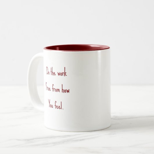 Customizable Motivational Quote Mug  Tweekleurige Koffiemok (Voorkant links)