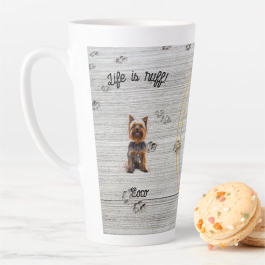 Customizable mug for dog lovers, gift for dog moms latte mok (In situ)