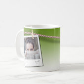 Customizable mug, photo frame, green background koffiemok (Voorkant links)
