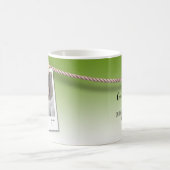 Customizable mug, photo frame, green background koffiemok (Center)
