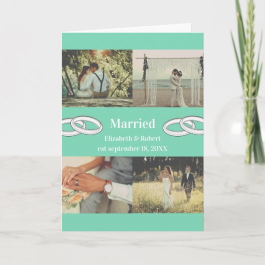 Customizable Multi Photo Wedding Family Gift Kaart (Voorkant)