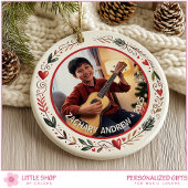 Customizable Music Teacher Student Photo Keramisch Ornament