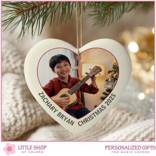 Customizable Music Teacher Student Photo Keramisch Ornament