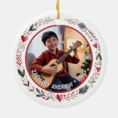Customizable Music Teacher Student Photo Keramisch Ornament (Achterkant)