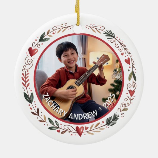 Customizable Music Teacher Student Photo Keramisch Ornament (Achterkant)