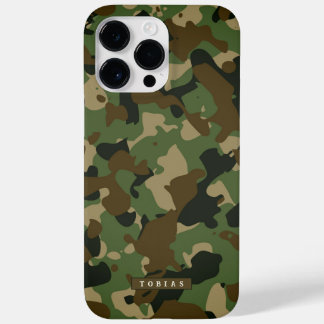 Customizable Name Camouflage Military Kaki Brown Case-Mate iPhone 14 Pro Max Hoesje