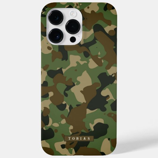 Customizable Name Camouflage Military Kaki Brown Case-Mate iPhone Case (Achterkant)