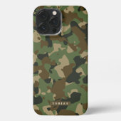 Customizable Name Camouflage Military Kaki Brown iPhone Hoesje (Achterkant)