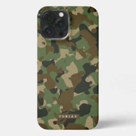 Customizable Name Camouflage Military Kaki Brown iPhone 13 Pro Max Hoesje
