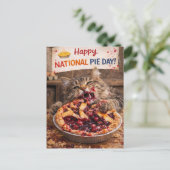 Customizable National Pie Day Postcard Briefkaart (Staand voorkant)
