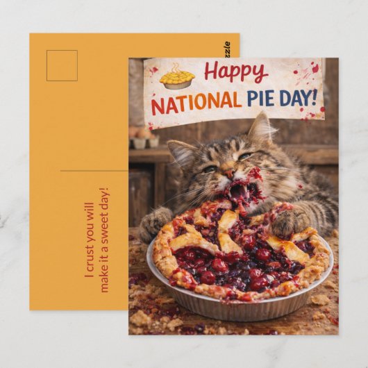 Customizable National Pie Day Postcard Briefkaart (Voorkant / Achterkant)