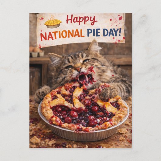 Customizable National Pie Day Postcard Briefkaart (Voorkant)